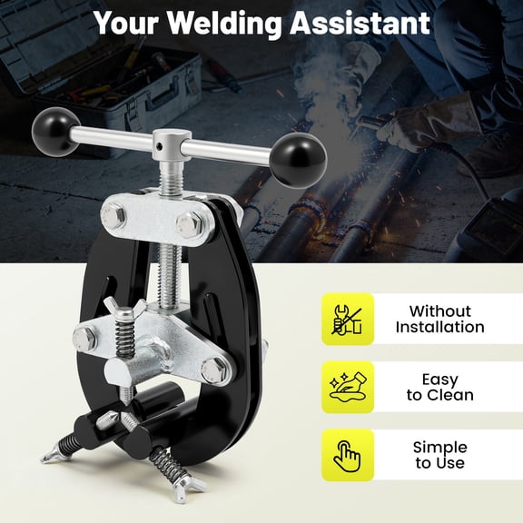 1"-2.5" A1 Ultra Pipe Clamp, High Strength Steel Pipe Alignment Tool with Quick Acting Screws, Lightweight Welding Fit-Up Clamp for Pipe & Flange Joining