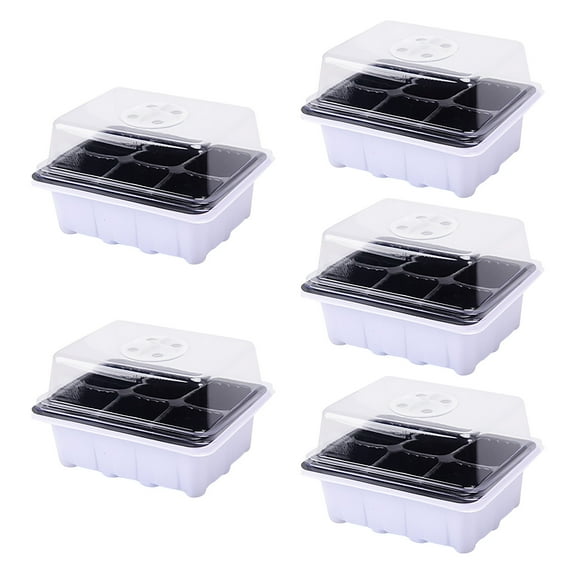 1/2/5-Pack Mini Greenhouse Propagation Box with Transparent Lid | 6/12-Cell seeds Starter Tray | Indoor Gardening Kit with Ventilation & Drainage Holes | Reusable Plant Nursery Container