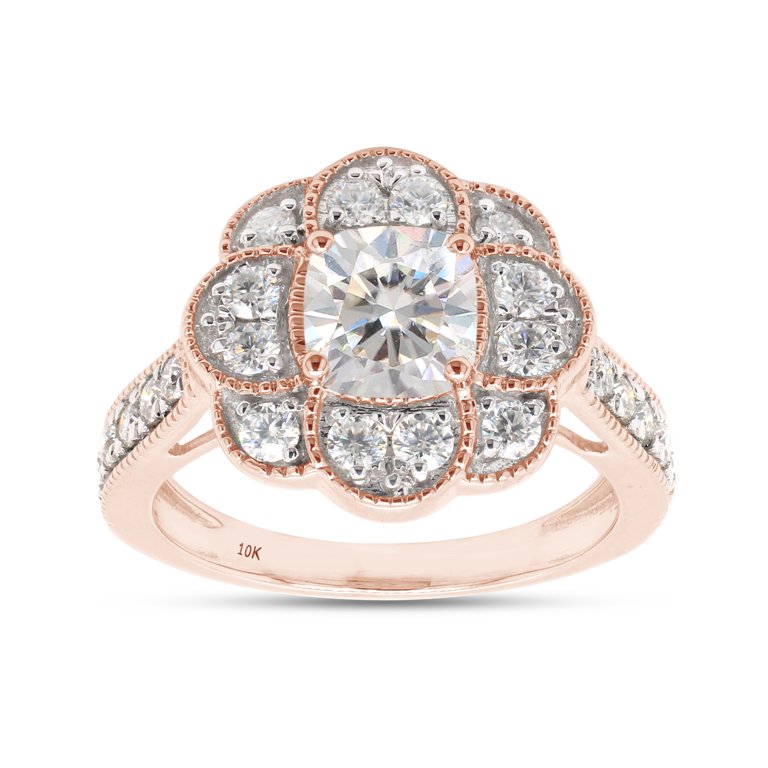 2/5 Center 6MM Cushion Cut Lab Created Moissanite Diamond