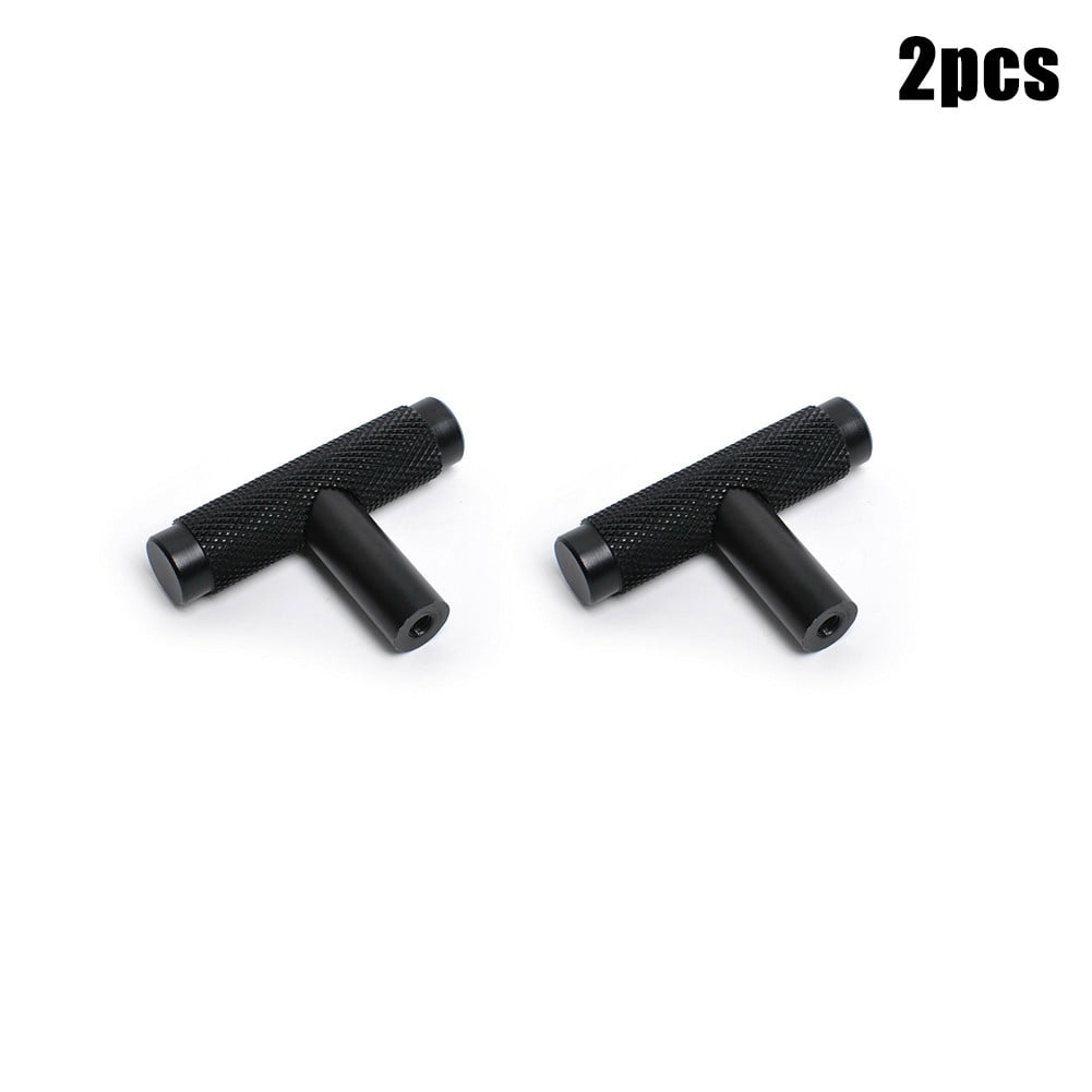 1/2/510Pc Kitchen Cabinet Door Drawer Cupboard Knurled T Bar Knob Black 1Pc