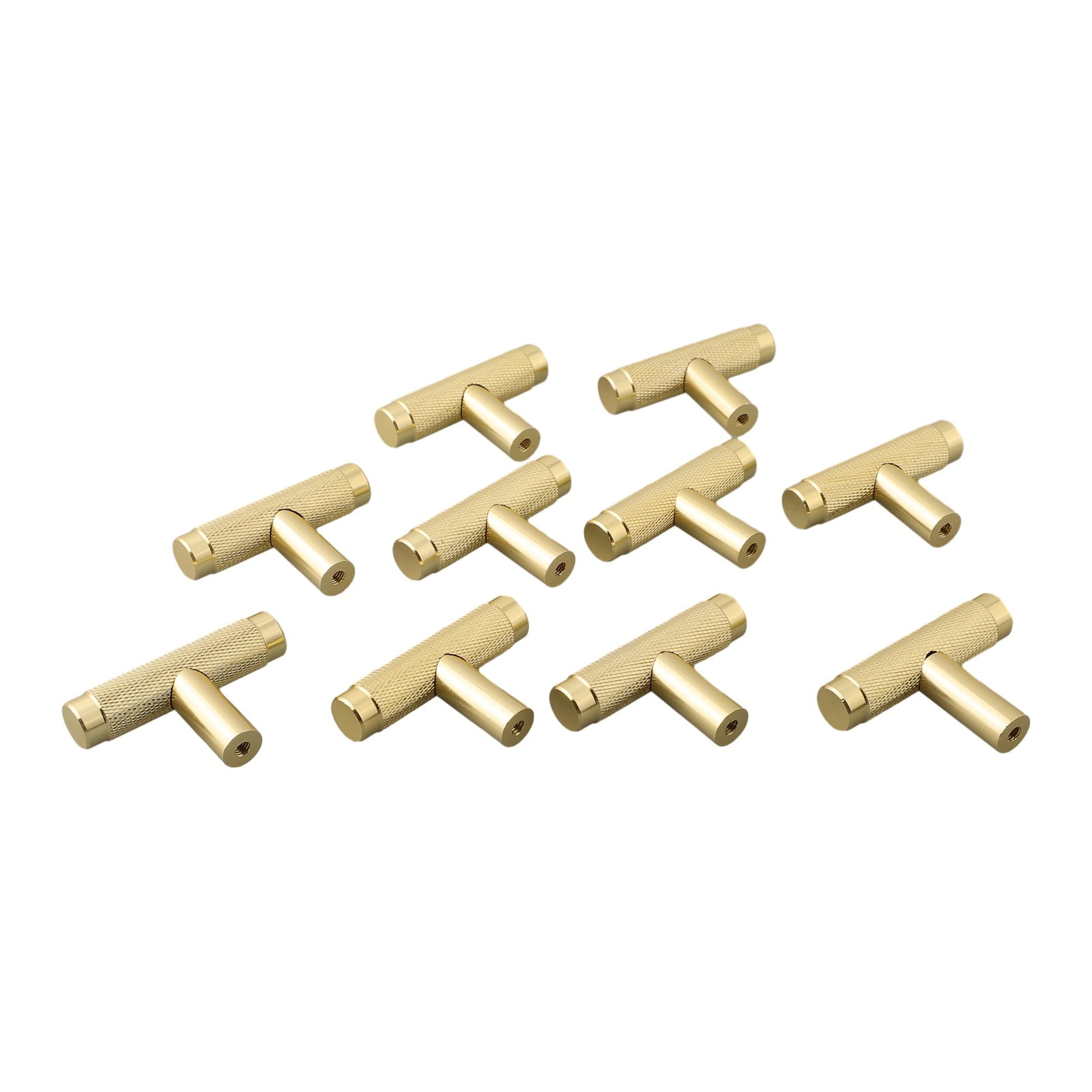 1/2/510Pc Kitchen Cabinet Door Drawer Cupboard Knurled T Bar Knob Gold 5Pc