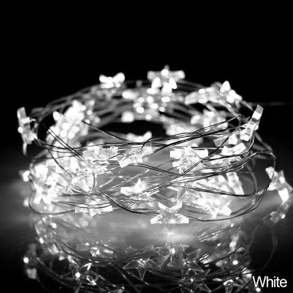 1/2/5M Star Copper Light String Room Decoration LED Fairy Lights Christmas Xmas Decorative Garland LED String Light AA Battery