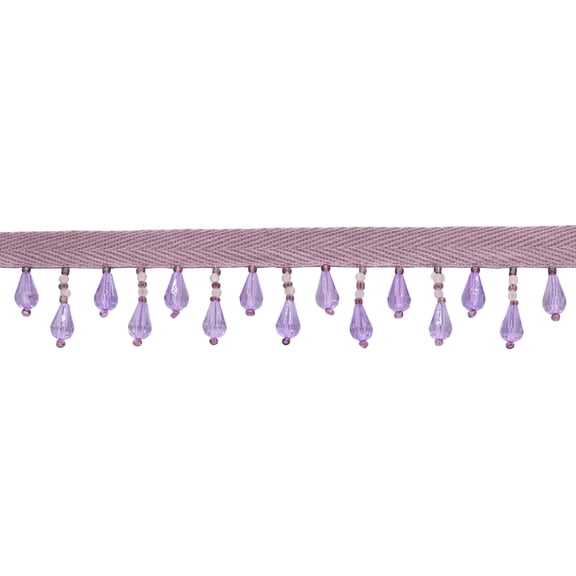 1" (2.5cm) Beautiful Handcrafted Teardrop Beaded Fringe Trim # B40690,, Mauve Purple #H25 (Dark Mauve Violet Purple) 3 Yards (9 ft/2.5m)
