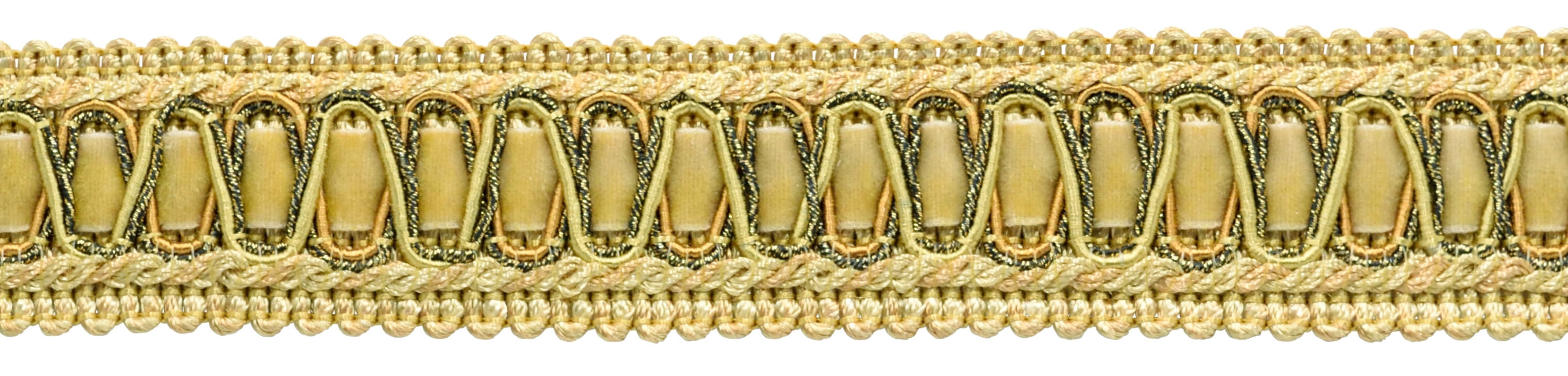 1" (2.5cm) Noblesse Collection Vintage Velvet Ribbon Gimp Braid Trim # 100HG, Canary Gold #4875 (Dark Gold, Yellow Gold) 14 Yards (42 ft/12.5m)