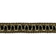 thumbnail image 1 of 1" (2.5cm) Noblesse Collection Vintage Velvet Ribbon Gimp Braid Trim # 100HG, Cappuccino Brown #D2A2 (Chocolate Brown, Light Beige, Light Brown) 6 Yards (18 ft/5.5m), 1 of 1