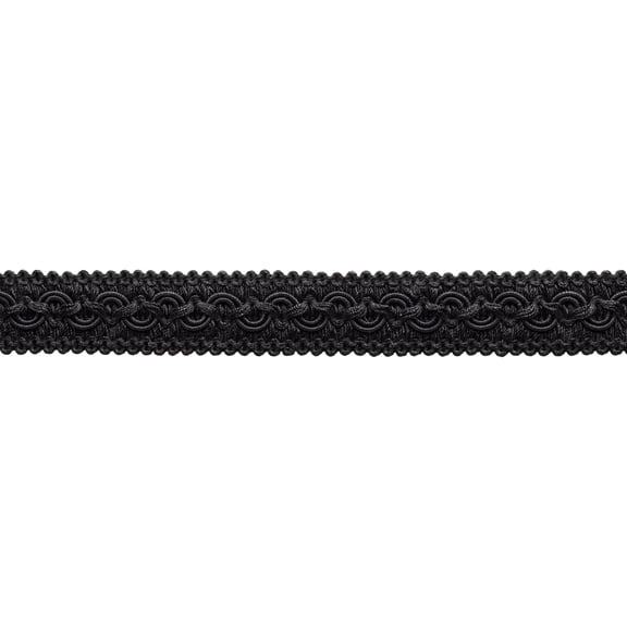 1" (2.5cm) Solid Wide Gimp Braid Trim # 0100SG, Pure Black #K9 (Jet Black) 10 Yards (30 ft/9.5m)