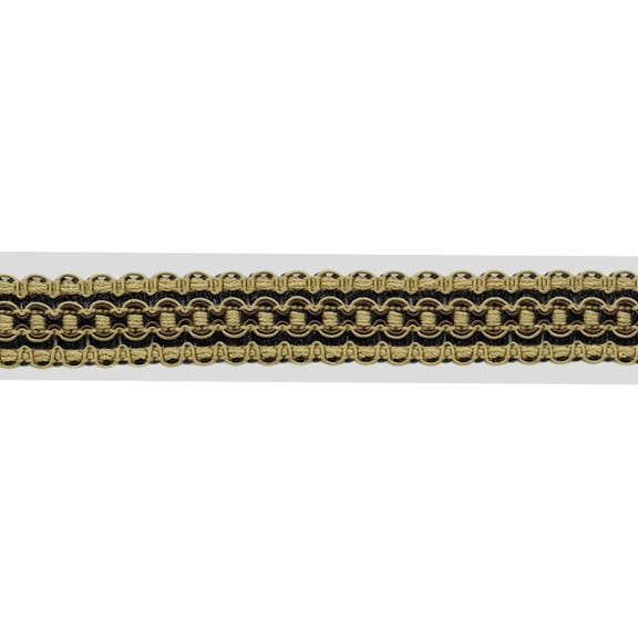 1" (2.5cm) Veranda Collection Lavish Gimp Braid Trim # 0100VG, Beige Medley Black #VNT20 (Pure Black, Green Beige, Khaki Beige) Sold By The Yard (36"/3 ft/0.9m)