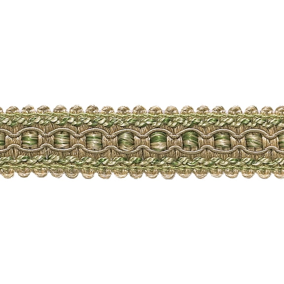 1" (2.5cm) Wide Imperial Collection Decorative Gimp Braid Trim # 0125IG, Beige Khaki Green #4567 (Khaki Green, Dark Beige, Khaki Beige) 5 Yards (15 ft/4.5m)