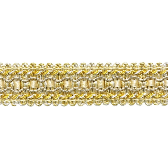 1" (2.5cm) Wide Imperial Collection Decorative Gimp Braid Trim # 0125IG, Sunray Gold #4874 (Yellow Gold, Orange Gold, Light Gold) 5 Yards (15 ft/4.5m)