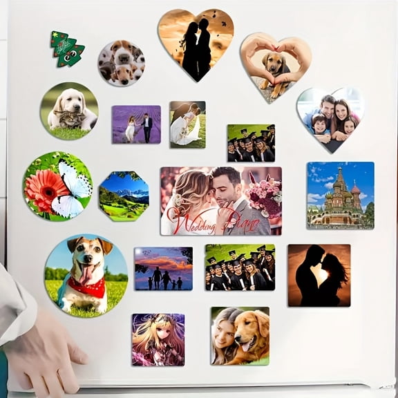 1/2/5pcs Custom Picture Refrigerator Magnets - Personalized Photo Decor for Home Kitchen, Restaurant Family Stickers & Keepsakes