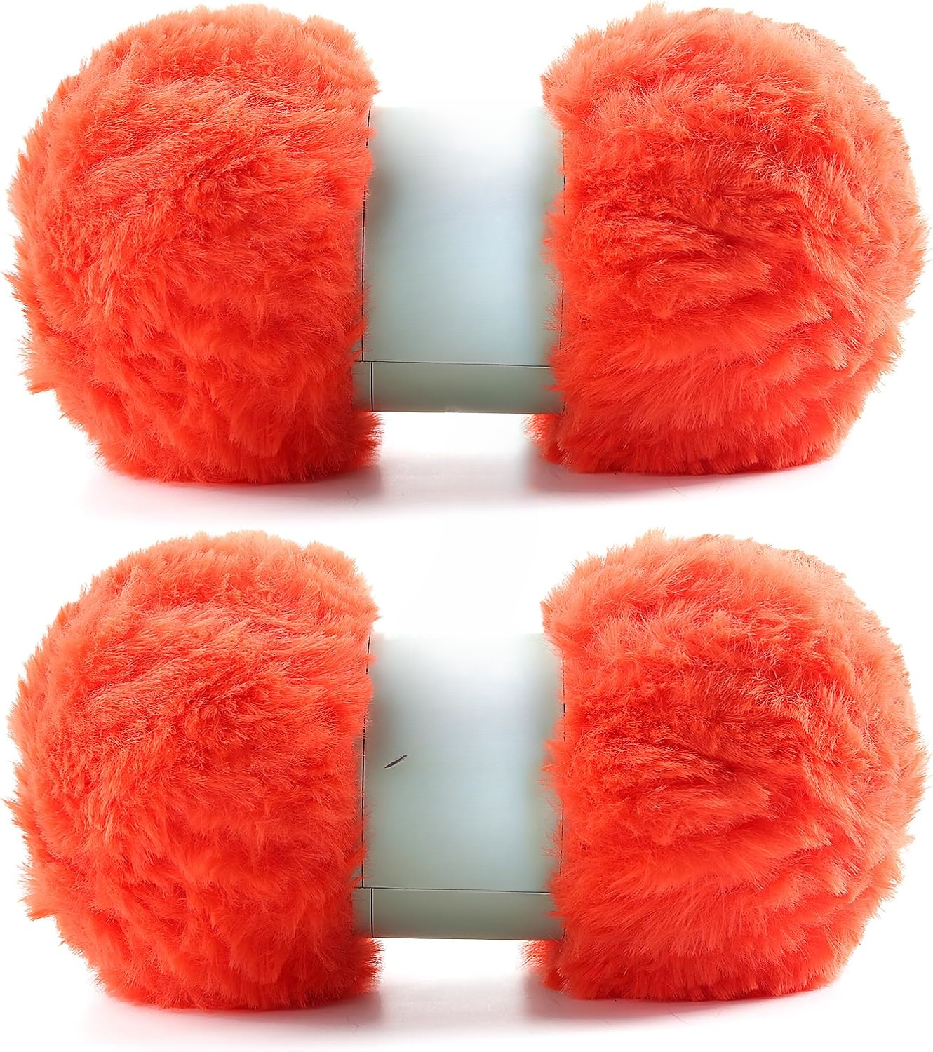 2 Skeins Faux Fur Yarn - Light Pink, Super Soft Fluffy Chunky Yarn For Crocheting Hats, Amigurumi & Blankets, 71 Yards Each