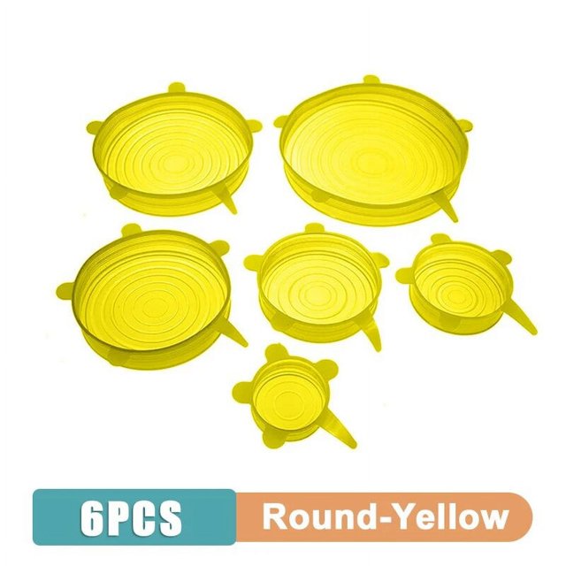 1/2/6Pcs Silicone Food Cover Stretch Lid Reusable Airtight Food Cap
