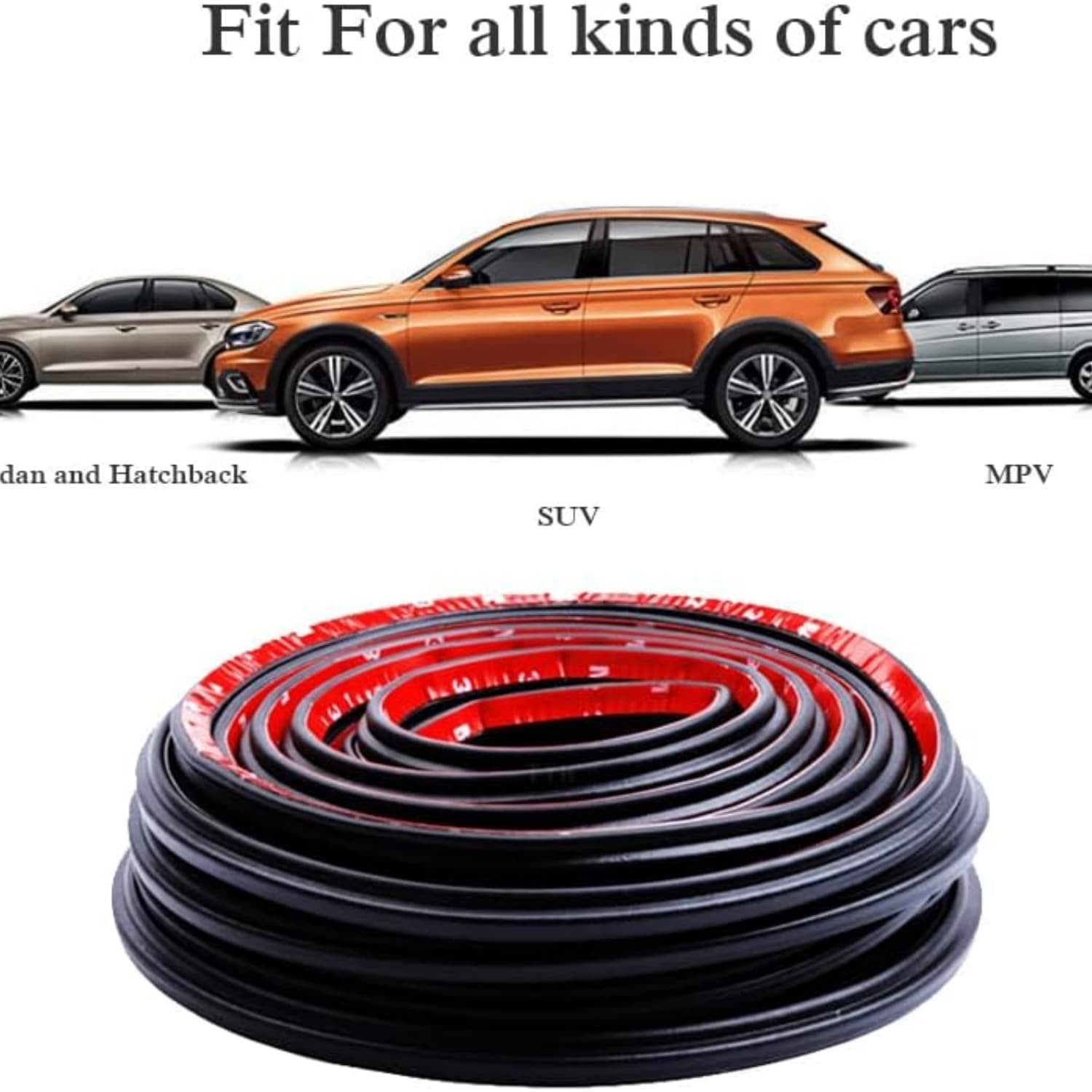 1/2"×7/16" D-Shape Weather Stripping 25Foot Heavy Duty Rubber Seal Weatherstrip(Self-Adhesive) Hollow with Bulb Door Gasket Strip for Automotive Truck RV Window Door Soundproofing