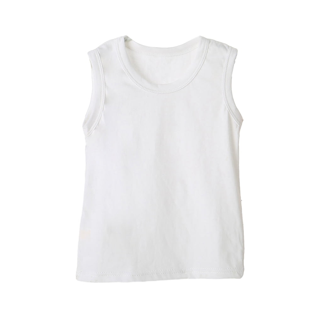 1/2/8 Pack Toddler Baby Kids Boys Girls Solid Tank Tops TShirts