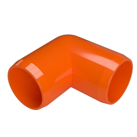 1/2" 90 Deg. Elbow PVC Fitting, Furniture Grade, Orange, 10-Pack, F01290E-OR-10