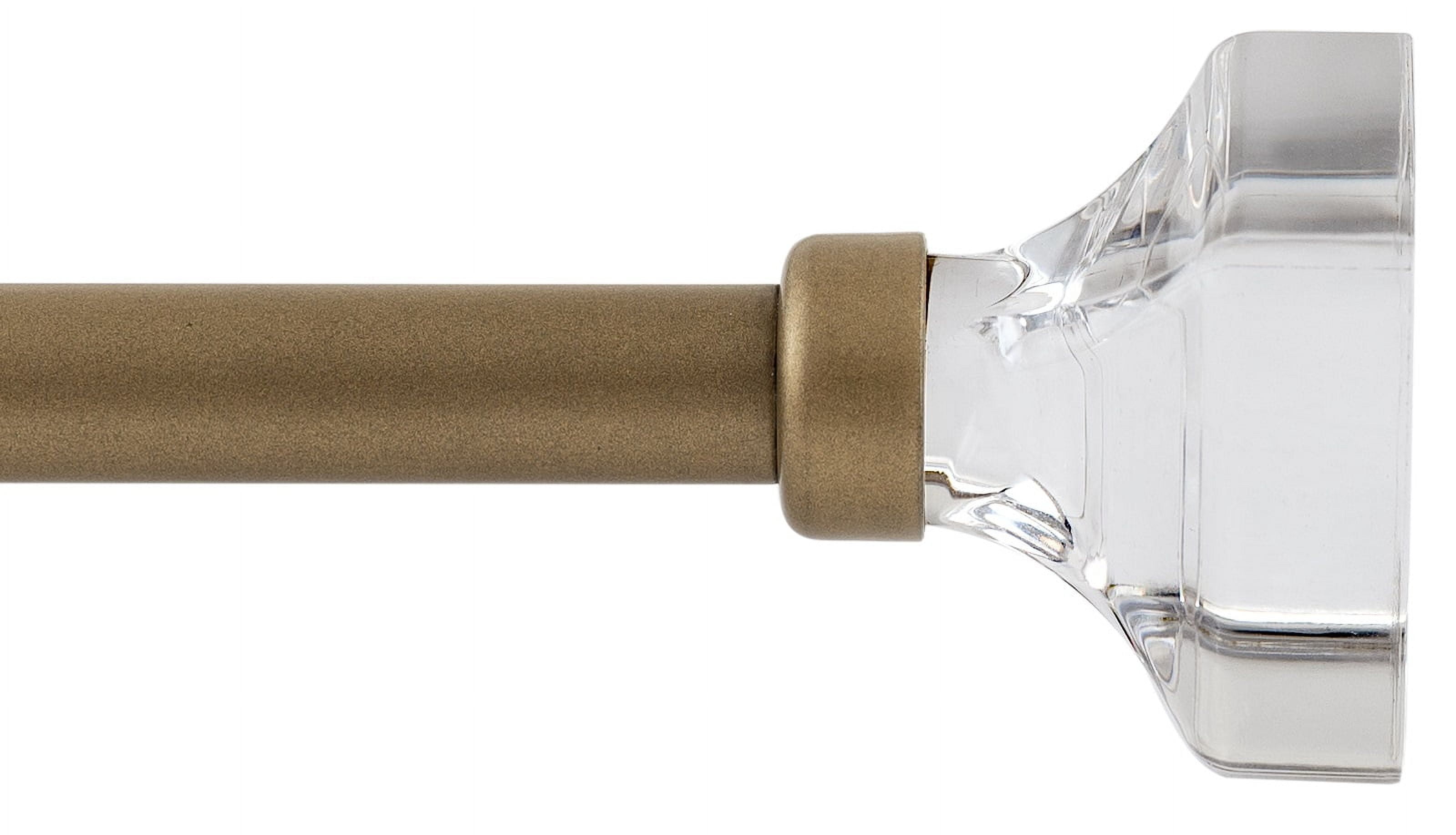 Mainstays 1/2 in Adjustable Curtain Rod with Acrylic Square Finials, 48-84 in, Gold