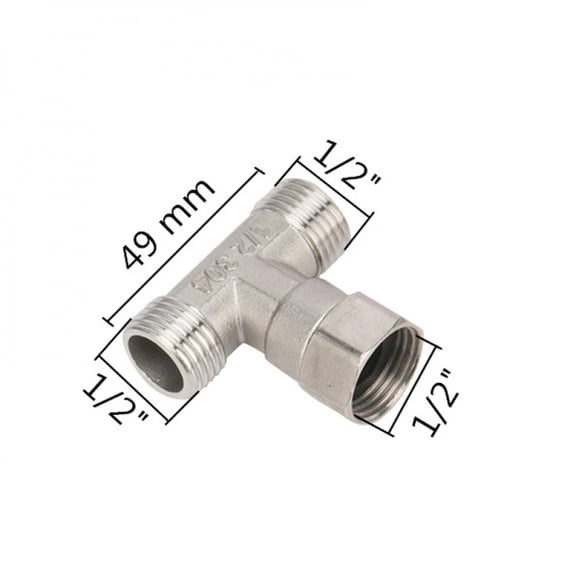 1/2" BSP Male/Female Thread Stainless Steel Tee/ Elbow/Straight/ /Plug Connector Water Coupler Plumbing Fitting Reducing Adapter