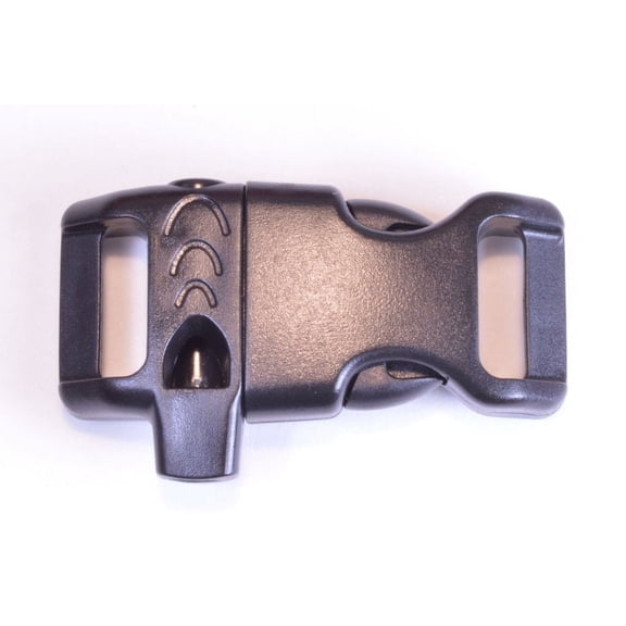 1/2" Black Buckle With Whistle - 50 pack - Great for Paracord