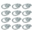 thumbnail image 1 of 1/2" Bolt-On D Ring Heavy Duty Tie Down Anchor w/Mounting Brackets 12,000 LBS Breaking Strength - White Blue Zinc | Cargo Tie Down Anchors for Flatbed Trucks Trailers (12 Pack), 1 of 9
