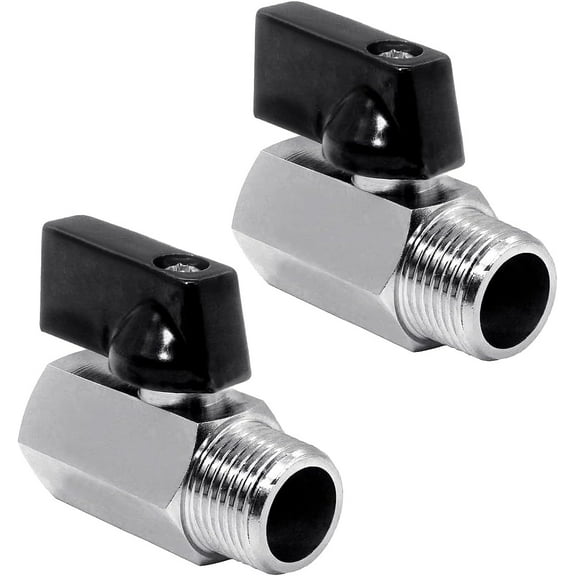 1/2" Brass Mini Ball Valve NPT Female x Male Shut-Off Valve(Pack of 2)