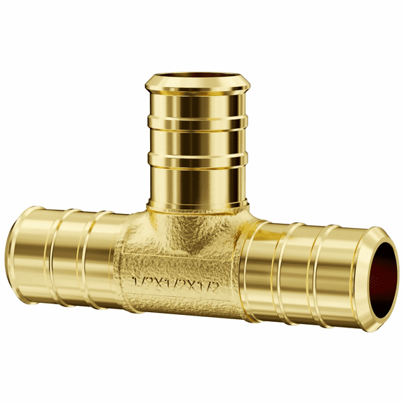 1/2" Brass Pipe Fittings 50PCS - Clamp Tee for Plumbing, Heating, Shower - Durable Lead-Free Brass Connectors