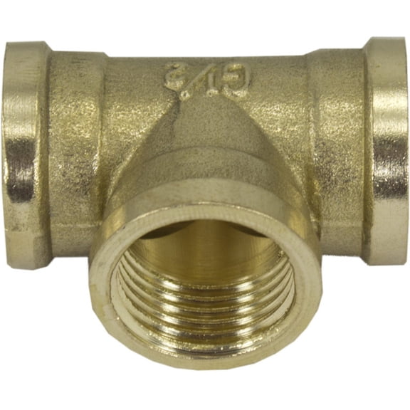 1/2" Brass Tee Fitting, 2 Pack