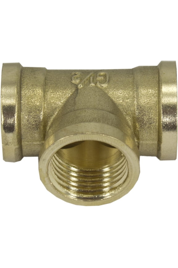 1/2" Brass Tee Fitting, 2 Pack