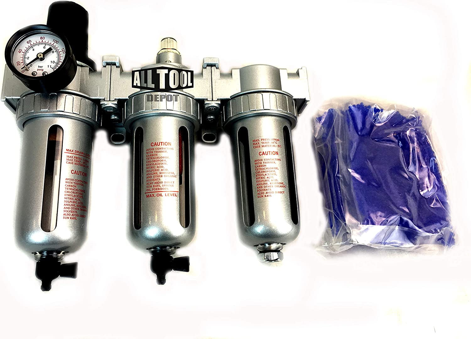 1 2 Compressed Air Particulate Filter Water Trap Pressure Regulator