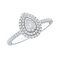 thumbnail image 1 of Rosec Jewels Diamond Pear Shape Cluster Ring, Unique Engagement Ring, Classic Diamond Engagement Ring, Diamond Engagement Ring, 925 Sterling Silver, US 4.00, 1 of 8