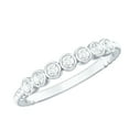 thumbnail image 1 of Rosec Jewels Natural Diamond Seven Stone Stackable Ring for Women - April Birthstone Jewelry, 10K White Gold, US 7.50, 1 of 8