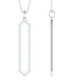 thumbnail image 1 of Rosec Jewels 1/2 CT Elegant Diamond Hexagon Drop Pendant, 925 Sterling Silver, 1 of 8