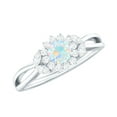 thumbnail image 1 of Rosec Jewels Natural Ethiopian Opal Flower Promise Ring for Women - Opal Diamond Ring - AAA Quality - Ready to Gift, 14K White Gold, US 8.50, 1 of 10