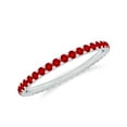 thumbnail image 1 of Rosec Jewels Certified Lab Grown Ruby Eternity Ring for Women - AAAA Quality Ruby Stackable Ring - Ready to Gift for Valentines, 10K White Gold, US 12.00, 1 of 8