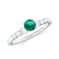 thumbnail image 1 of Rosec Jewels Certified Lab Grown Emerald Promise Ring for Women - Emerald Diamond Ring - Ready to Gift for Valentines, 14K White Gold, US 8.50, 1 of 5