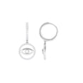 thumbnail image 1 of Rosec Jewels 1/2 CT Moissanite Evil Eye Hinged Hoop Earrings in Pave Setting, 10K White Gold, 1 of 6