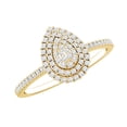 thumbnail image 1 of Rosec Jewels Certified Moissanite Pear Shape Engagement Ring for Women, 14K Yellow Gold, US 3.00, 1 of 8