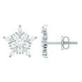 thumbnail image 1 of Rosec Jewels 1/2 CT Moissanite Stud Earrings, Snowflake Earrings for Women (D-VS1 Quality), 925 Sterling Silver, 1 of 7