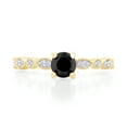 thumbnail image 1 of 1/2 CT Round Cut Black & White Real Diamond Prong Set Twisted Vintage Style Solitaire Engagement Ring For Women In 14K Solid Yellow Gold (0.50 Cttw) -7, 1 of 6