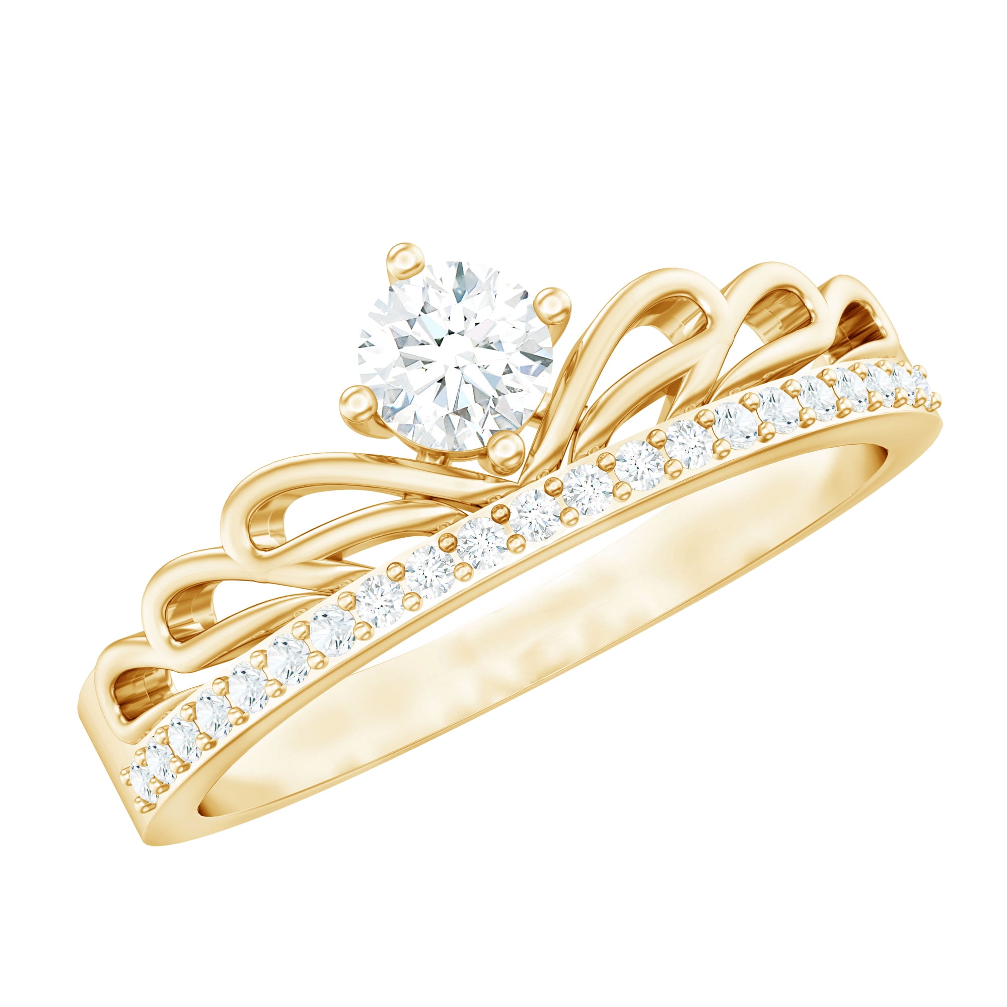 NEW 18K Yellow Gold Diamond Crown buy Ring