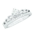 thumbnail image 1 of Rosec Jewels Natural Diamond Promise Ring for Women - Crown Ring - HI Color SI Clarity - Ready to Gift for Valentines, 925 Sterling Silver, US 10.50, 1 of 8