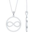 thumbnail image 1 of Rosec Jewels Infinity Diamond Circle Necklace for Women (HI-SI Grade) - Pave Diamond Pendant - Ready to Gift for Valentines Day, 18K White Gold, 1 of 8