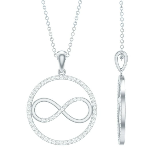 Rosec Jewels Infinity Diamond Circle Necklace for Women (HI-SI Grade) - Pave Diamond Pendant - Ready to Gift for Valentines Day, 925 Sterling Silver