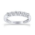 thumbnail image 1 of 1/2 CT Round Cut Natural White Diamond Five Stone Engagement Band Ring For Women In 14K Solid White Gold (Color: G-H, Clarity: I2-I3, 0.50 Cttw) IGI Certified, 1 of 7