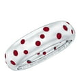 thumbnail image 1 of Rosec Jewels 1/2 CT Ruby Unisex Scatter Band Ring in Gypsy Setting, 10K White Gold, US 12.00, 1 of 9