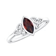 thumbnail image 1 of Rosec Jewels Natural Garnet Marquise Engagement Ring with Celtic Knot - 4X8 mm - AAA Quality - January Birthstone, 14K White Gold, US 8.00, 1 of 8