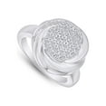 thumbnail image 1 of AFFY 1/2 CT. T.W. Round Cut Natural White Diamond Swirl Promise Ring For Women's In 14K White Gold Over Sterling Silver (0.5 Cttw, J-K Color, I2-I3 Clarity), Ring Size -4, 1 of 5