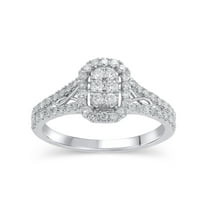 Brilliance Fine Jewelry 1/2 CT Composite Lab Grown Diamond Women Engagement Ring Sterling Silver