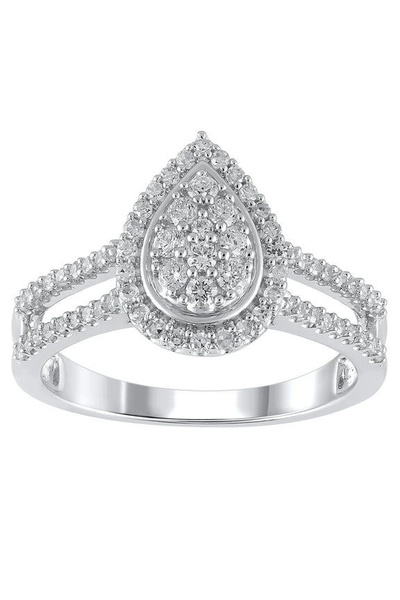 1/2 CT Composite Lab Grown Diamond Women Engagement Ring Sterling Silver