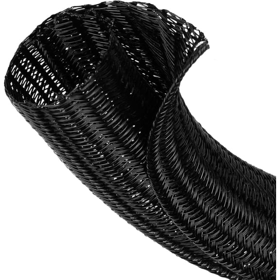 1/2" Cable Management Loom Wrap Sleeve Cord Wire Hider Organizer Covers | 1/2 Inch 8ft,Split Loom, Wire r,Computer USB TV,Protect Cat Dog Pet from Chewing,Self Wrap,Black