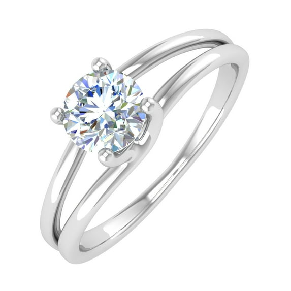 1/2 Carat 4-Prong Set Diamond Solitaire Engagement Ring in 14K White Gold (Ring Size 11)